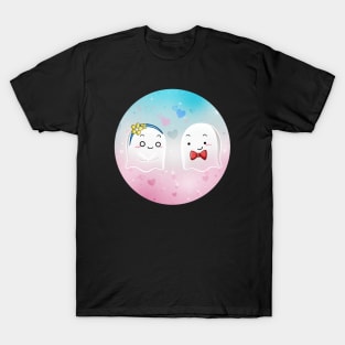 Kawaii Ghost Couple In Love T-Shirt